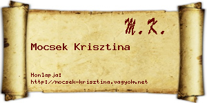 Mocsek Krisztina névjegykártya